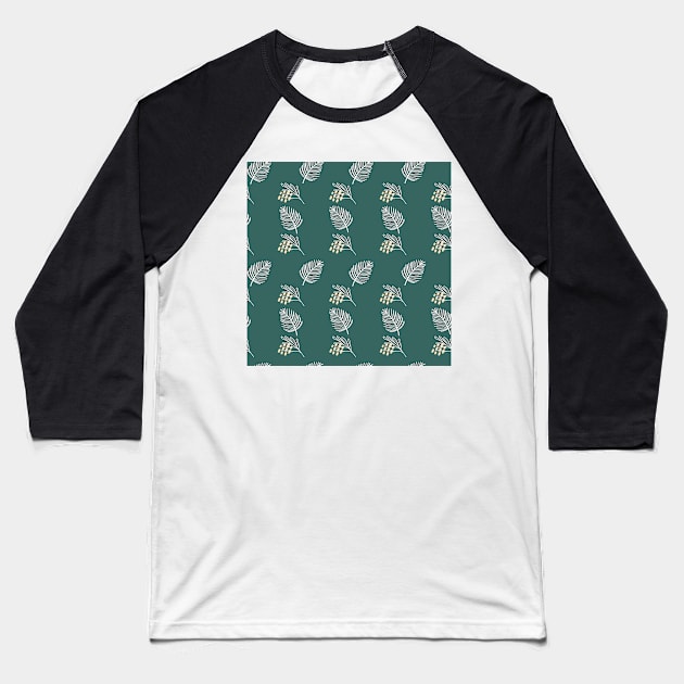 Tropical pattern with exotic plants silhouettes Baseball T-Shirt by DanielK